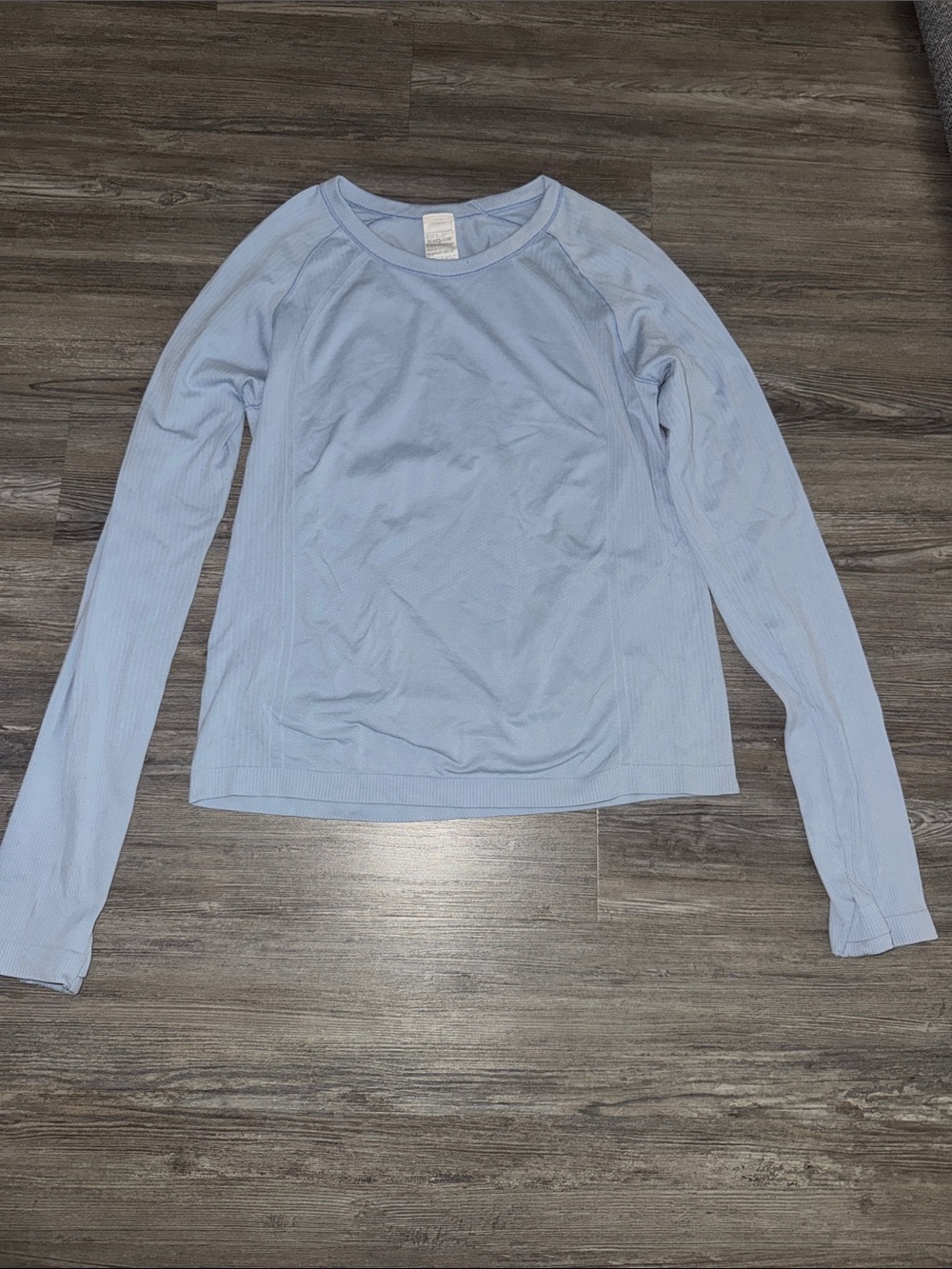 Old Navy Light Blue Long Sleeve Ribbed Crew Top